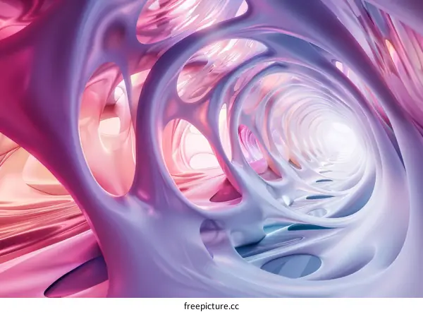Abstract Futuristic Tunnel with Colorful Lights