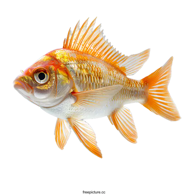 [Transparent Background PNG]Orange fish on white background