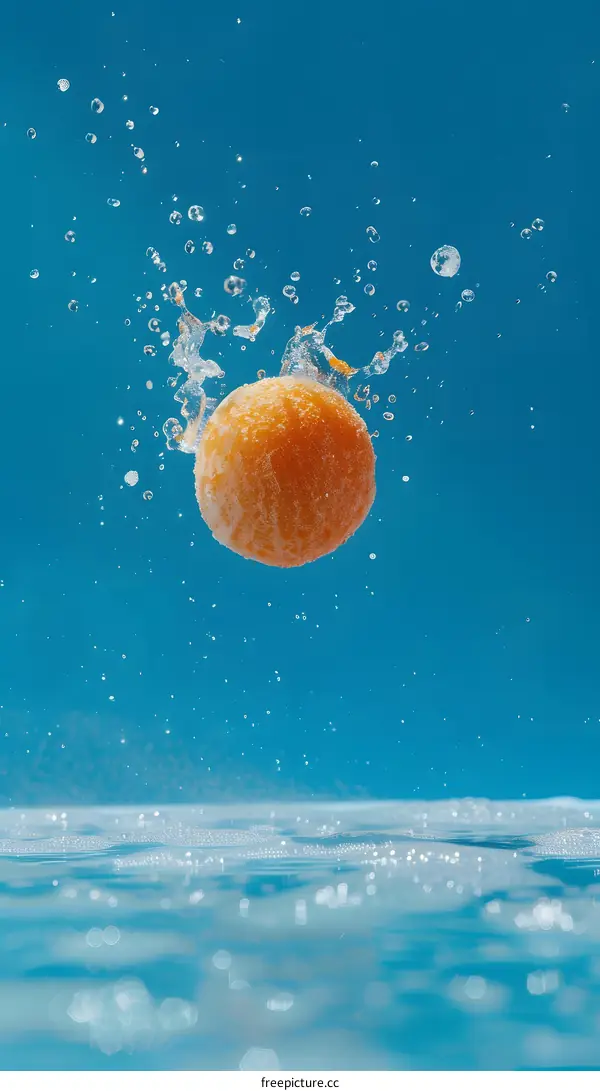 Orange Splashing in Water