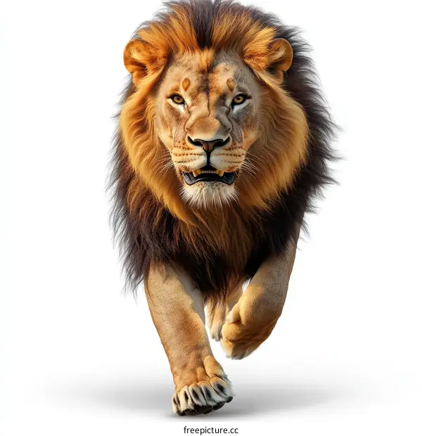 Powerful African Lion in Action