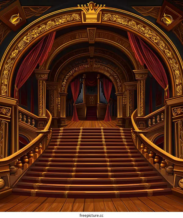 Grand Staircase in a Luxurious Palace