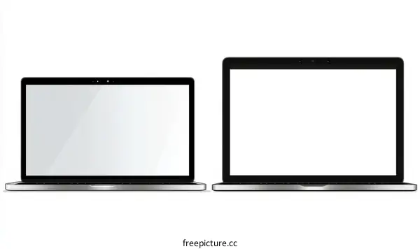 Two Blank Laptop Screens Illustration