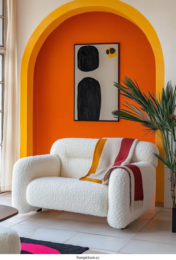 Modern Living Room with Stylish Accent Chair