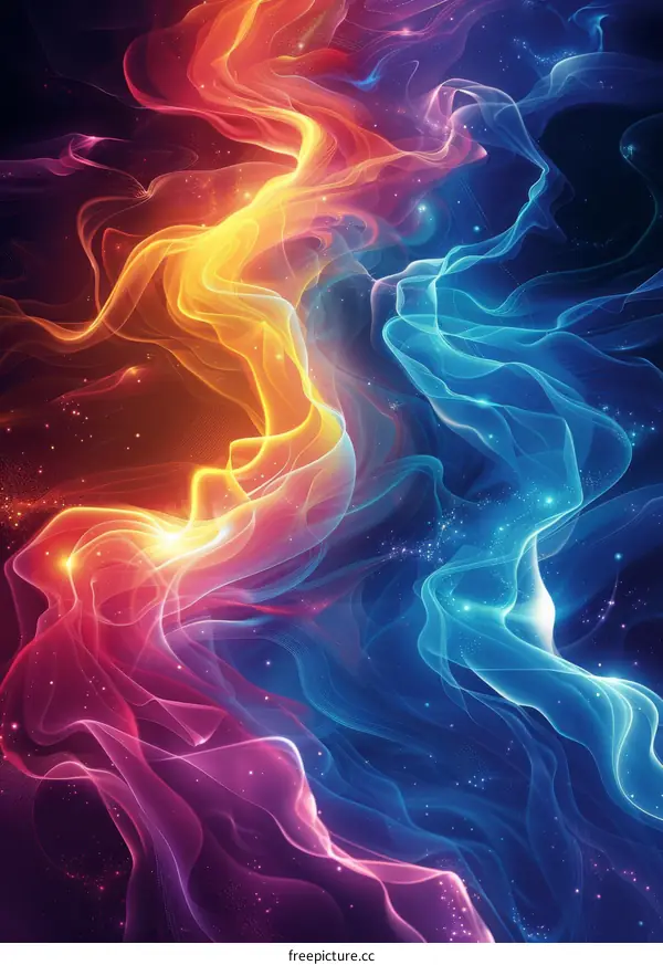 Abstract Colorful Energy Flow Art