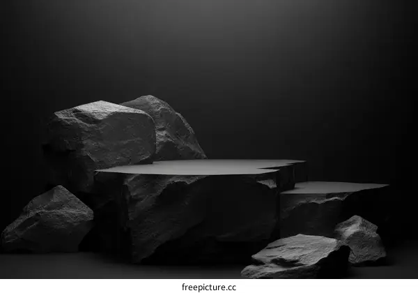 Dark Gray Stone Display Platform