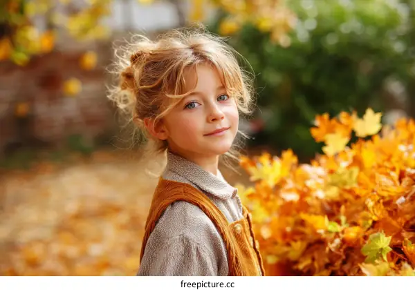 Autumnal Portrait of a Girl in a Park