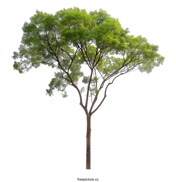 [Transparent Background PNG]Green Tree Isolated on White Background