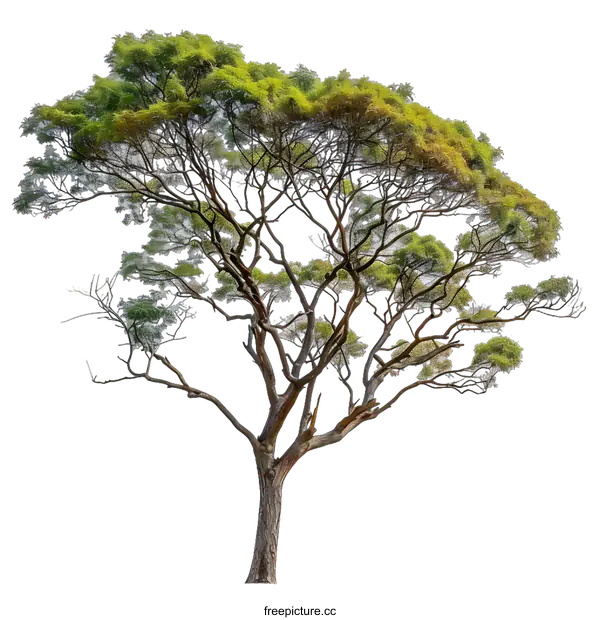 [Transparent Background PNG]Isolated Green Tree With White Background