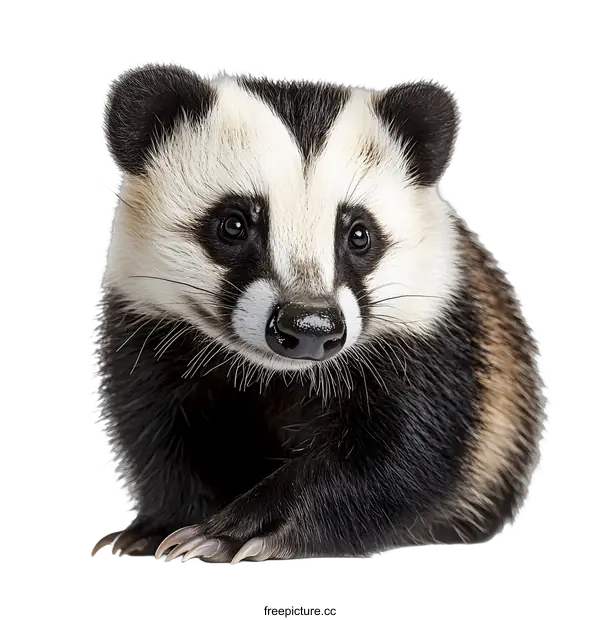[Transparent Background PNG]Close Up of a Baby Badger