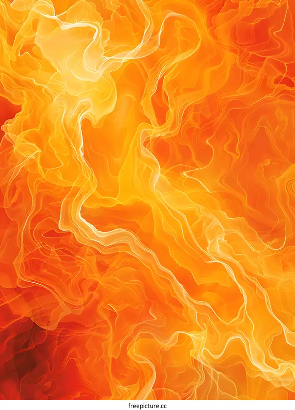 Orange abstract background with bright yellow swirls