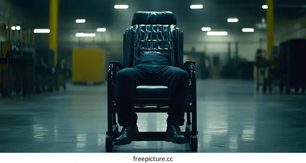 Man in Wheelchair in an Industrial Setting