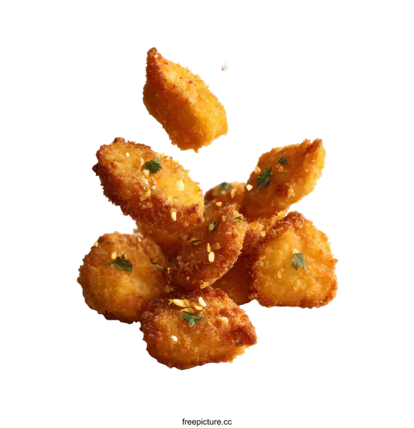 [Transparent Background PNG]Crispy Fried Food in Motion