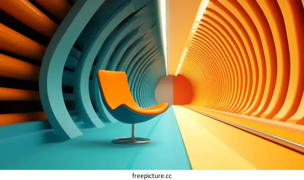 Abstract Futuristic Tunnel Interior Design