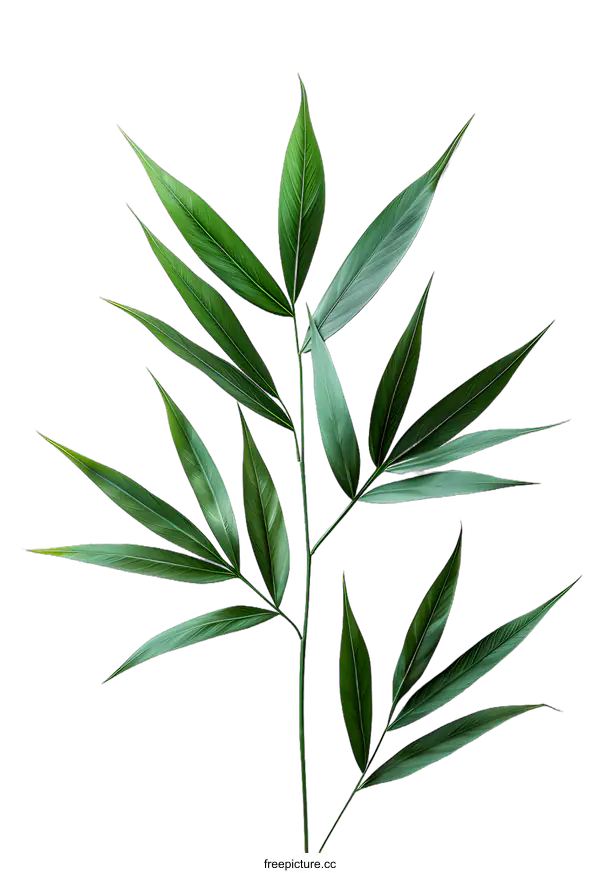 [Transparent Background PNG]Green leaves of a plant on a white background