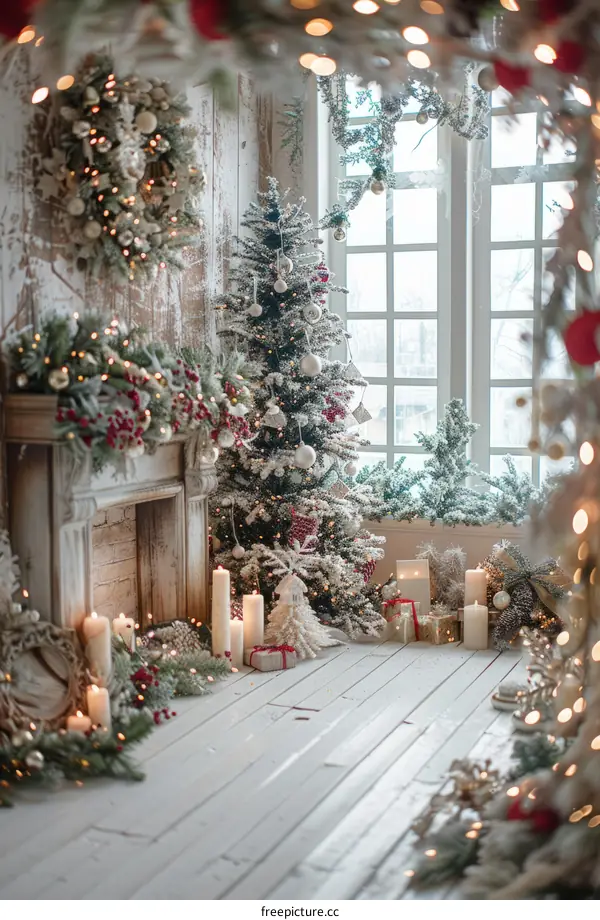 Christmas tree in a decorated room