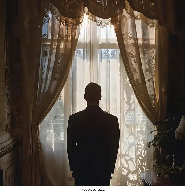 Man standing in front of a window