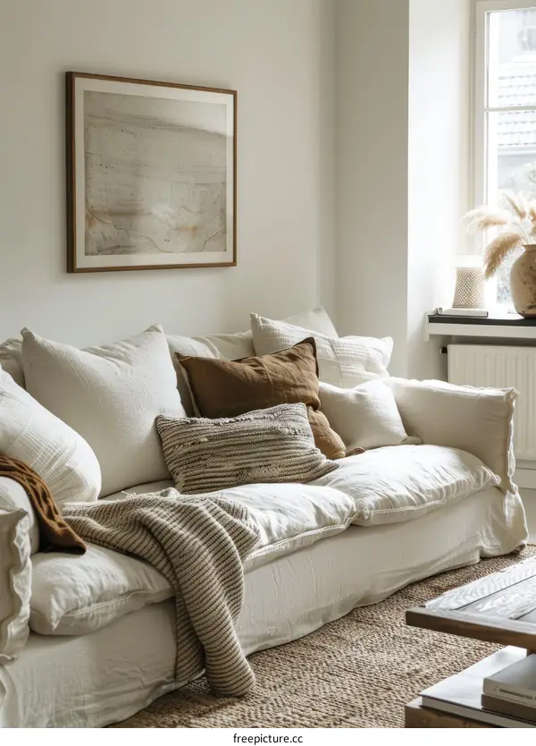 Cozy Neutral Living Room with Earthy Accents