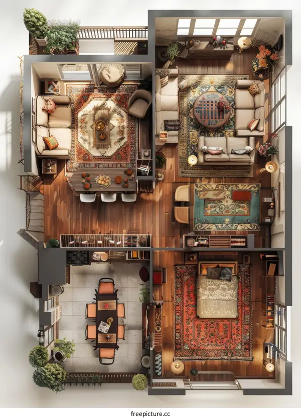 Floor Plan of a Stylish Apartment Interior Design