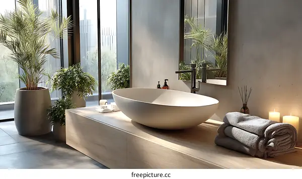 Modern Minimalist Bathroom with Natural Elements