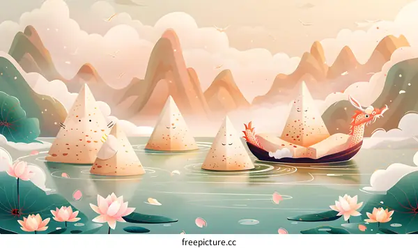 Dragon Boat Festival Celebration Illustration