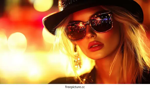 Stylish Woman in Night City Fashion