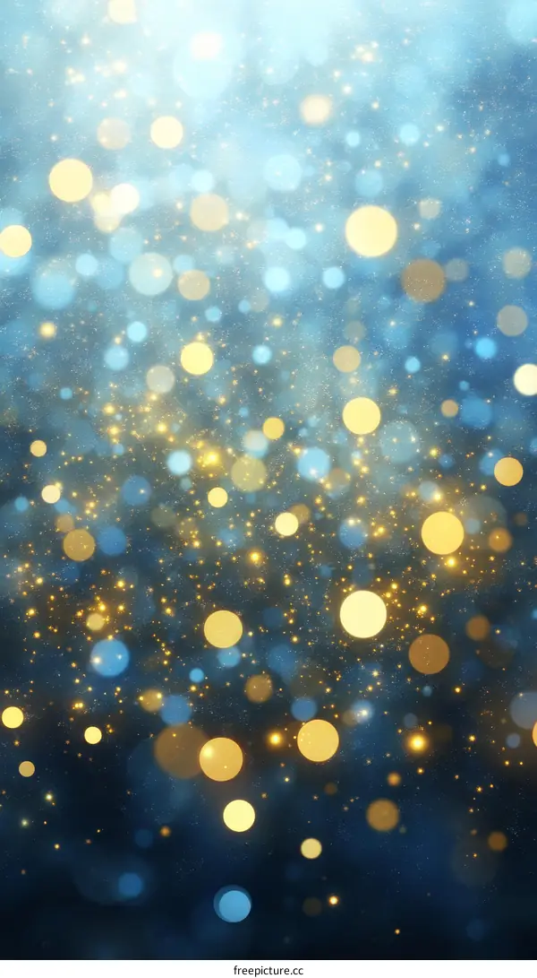 Abstract Bokeh Background of Blue and Gold
