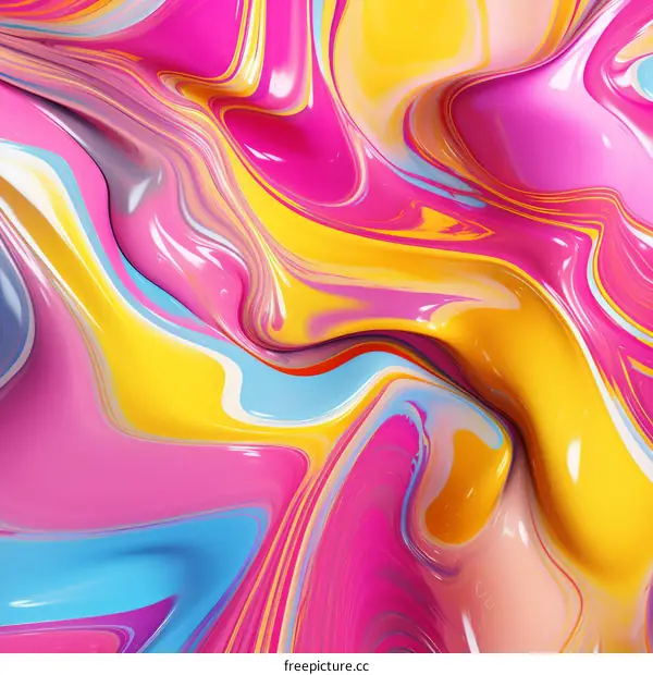 Vibrant Abstract Painting with Dynamic Colors