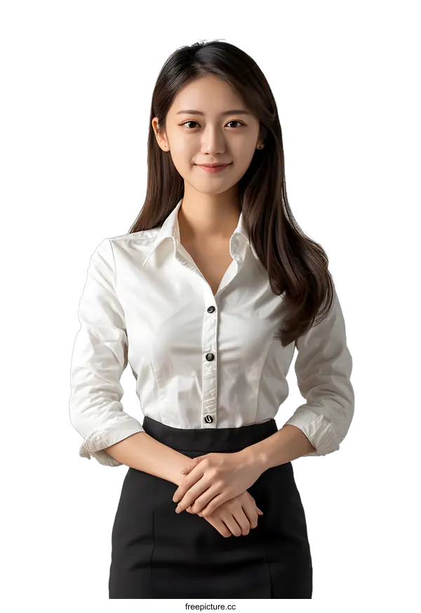 [Transparent Background PNG]Portrait of young Asian businesswoman