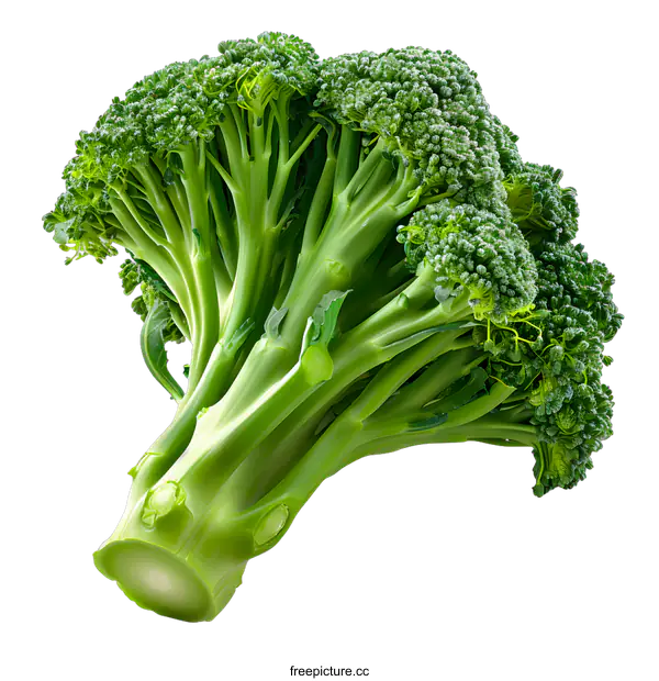 [Transparent Background PNG]Fresh green broccoli florets isolated on white background