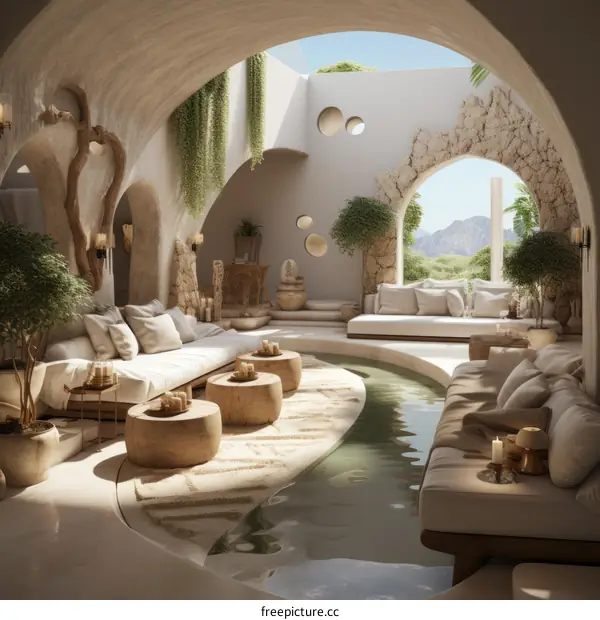 Modern Mediterranean Villa with Tranquil Seating Area