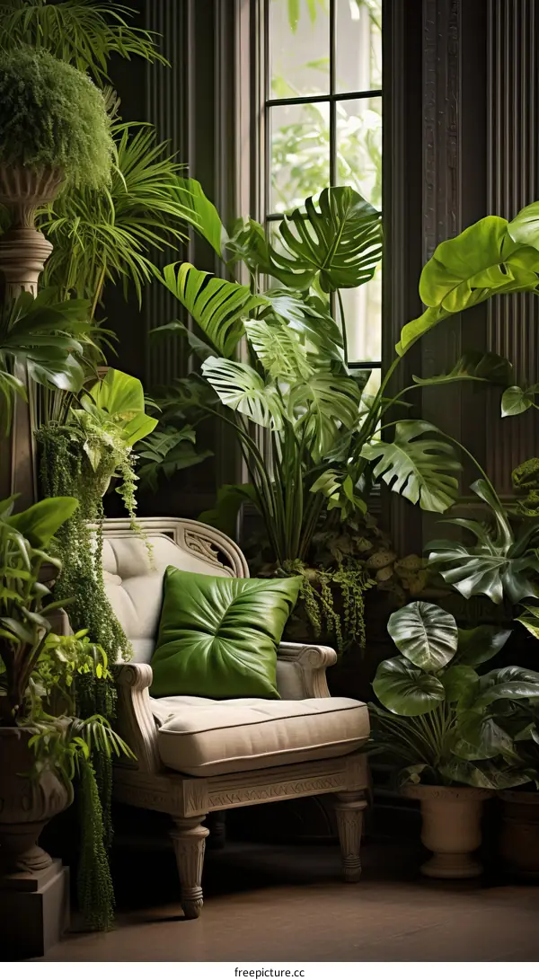 Indoor plants in a living room