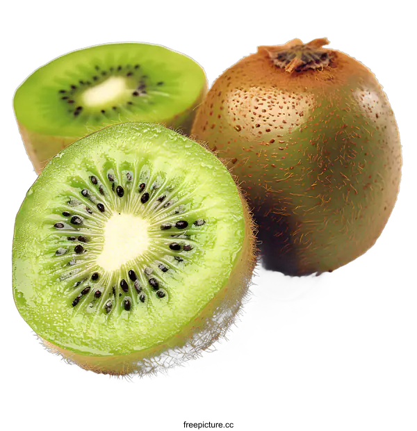 [Transparent Background PNG]Fresh kiwis on white background