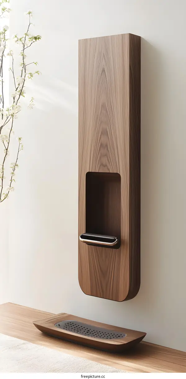 Wooden Wall Mounted Shelf with a Tray