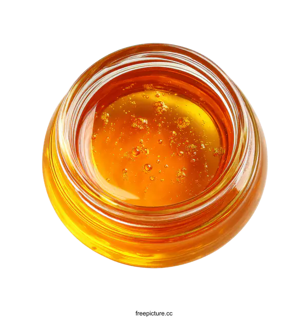 [Transparent Background PNG]Honey in a Glass Jar Close-up