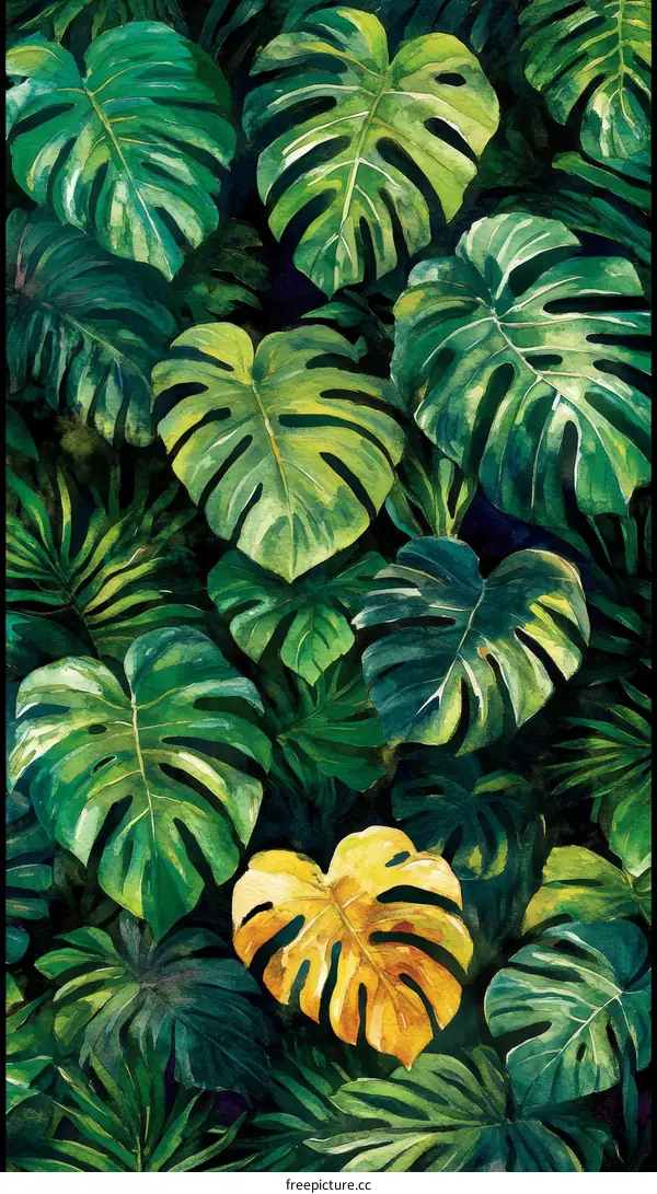 Tropical Leaf Illustration Pattern