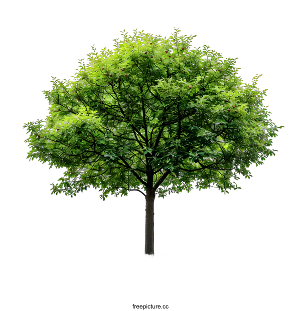 [Transparent Background PNG]Green Tree with Lush Foliage Isolated on White Background