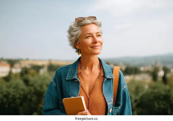 Thoughtful senior woman enjoying the scenery