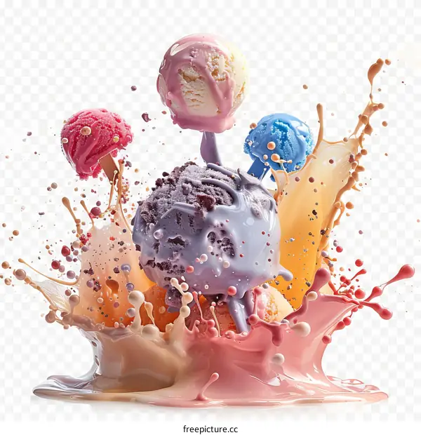 Ice Cream Explosion: A Colorful Sweet Treat