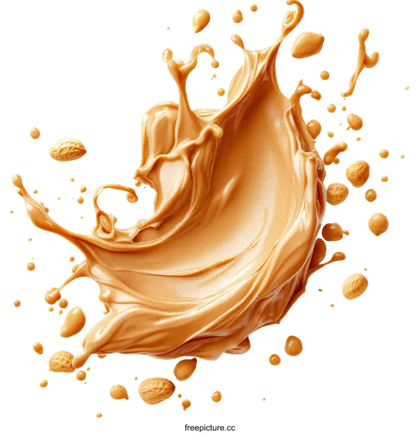 [Transparent Background PNG]Peanut Butter Splash Illustration Art