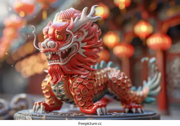 Cute Q Version Chinese Lucky Beasts Greeting