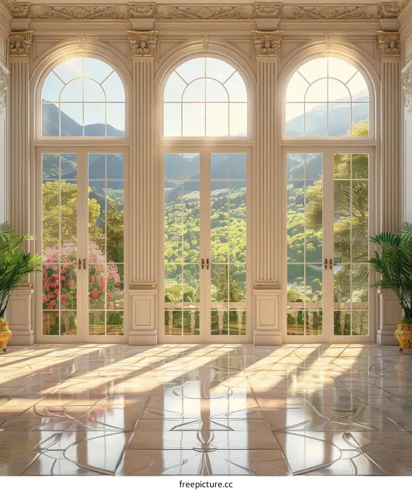 Elegant Palace Interior with Scenic View