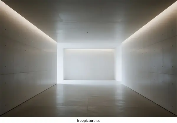 A Bright and Minimalist Empty Room with Clean Lines and Even Lighting