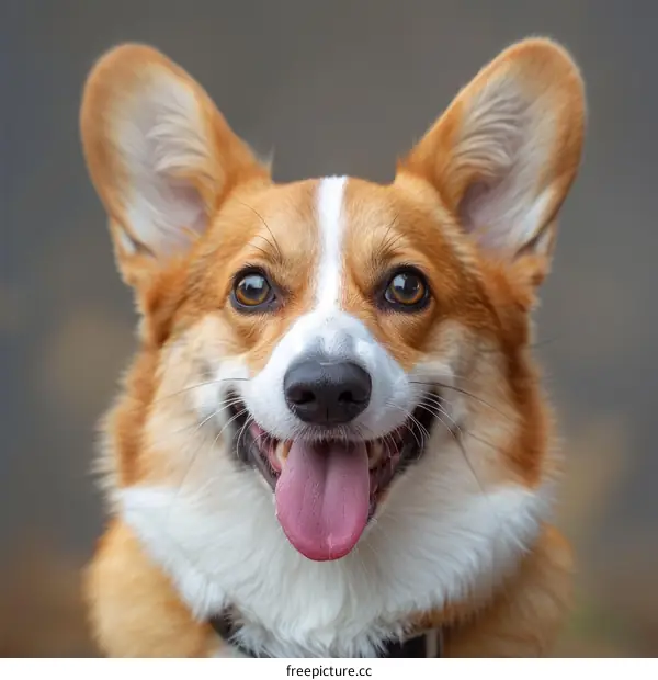 Smiling Corgi Dog with Happy Expression