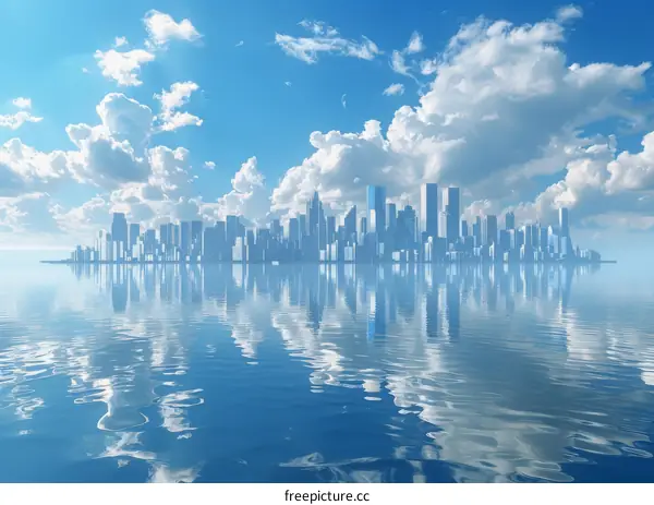 Futuristic City and Ocean