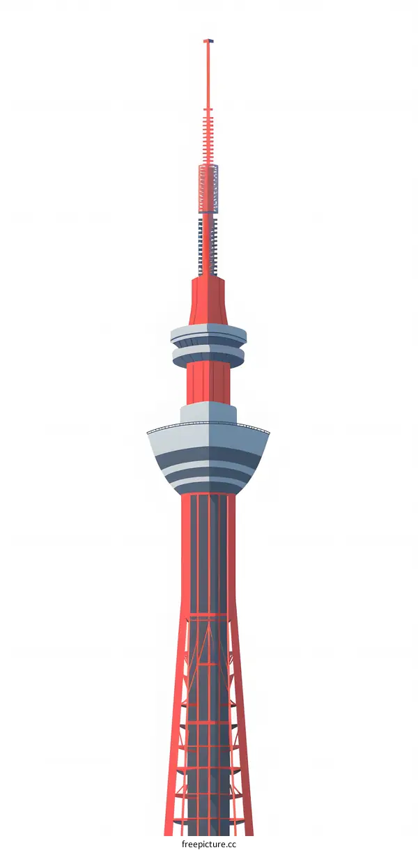 Red and Gray Tower Illustration