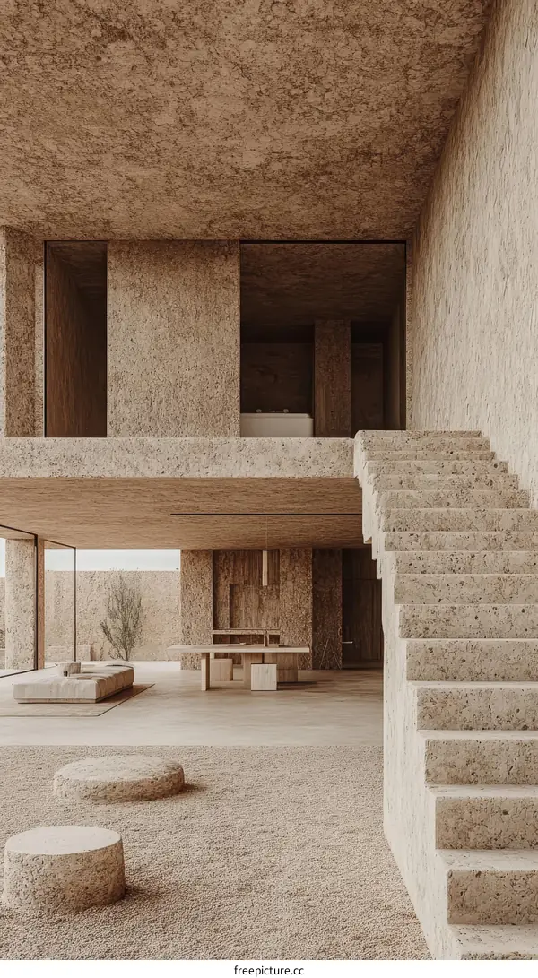 Modern Minimalist Desert House Interior Design