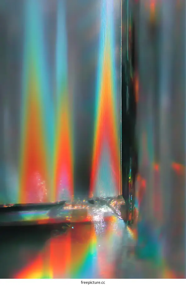 Abstract Colorful Light Diffraction Through a Crystal