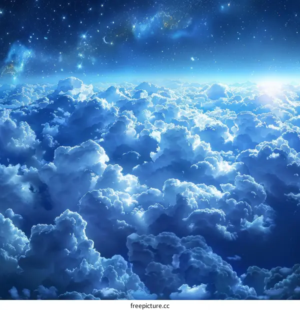 Fantasy night sky and clouds