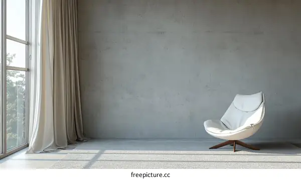 Modern Minimalist Interior Design with a Single Chair