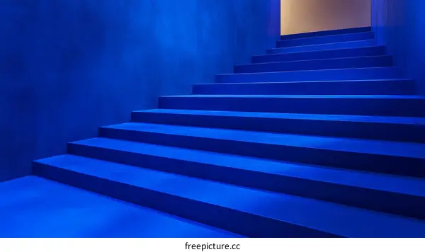 Deep Blue Stairway Interior Design